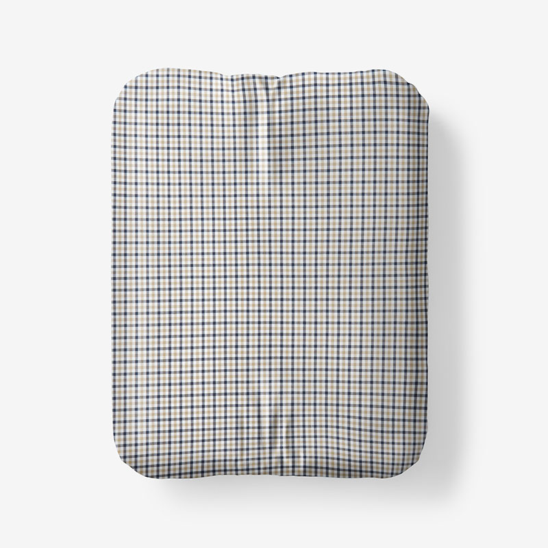 Classic Stripes and Plaids Cool Yarn-Dyed Cotton Percale Fitted Bed Sheet - Mini Check Multi, Twin