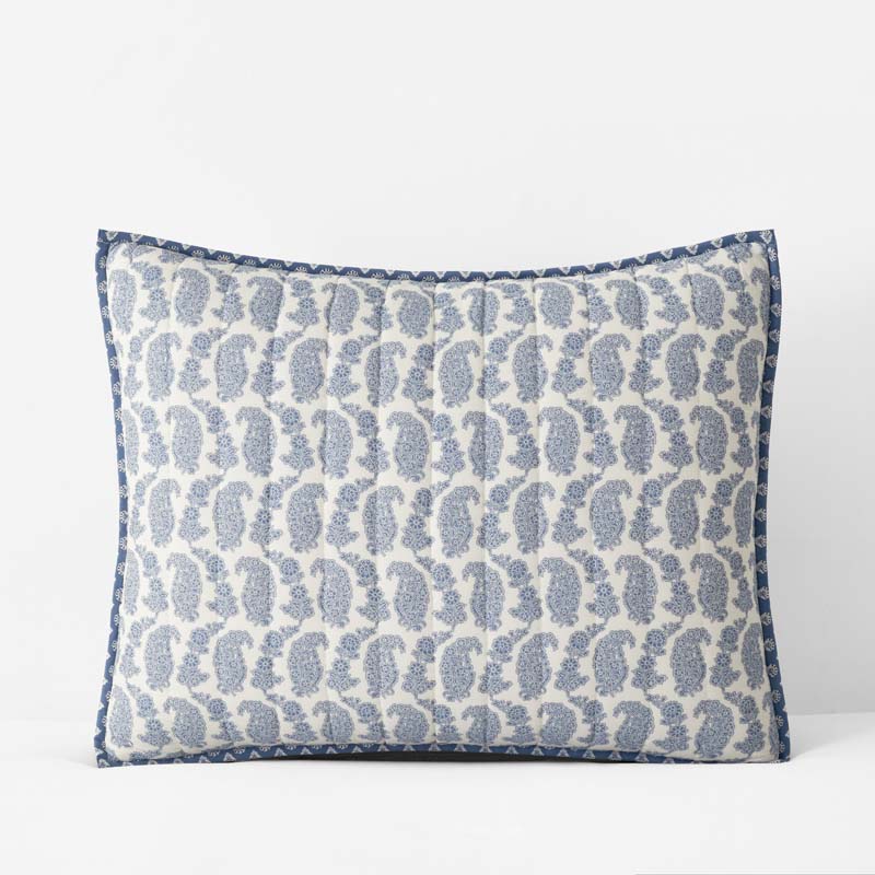 Jiya Reversible Quilted Sham - Blue, King
