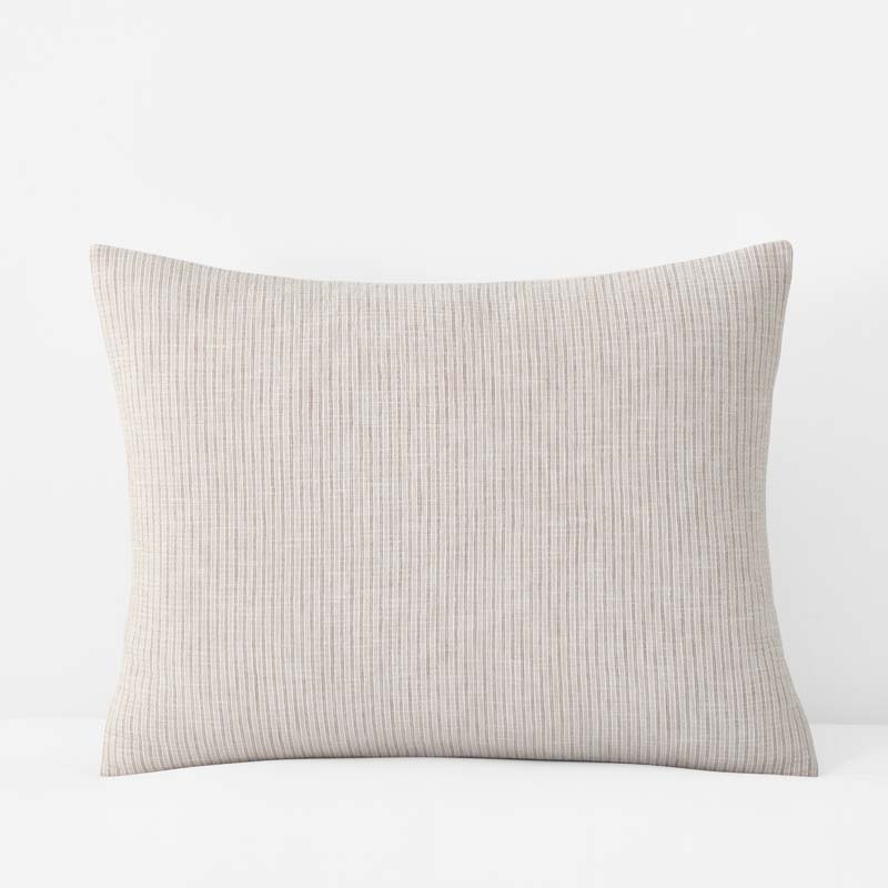 Yarn-Dyed Pencil Stripe Quilted Sham - Taupe, King