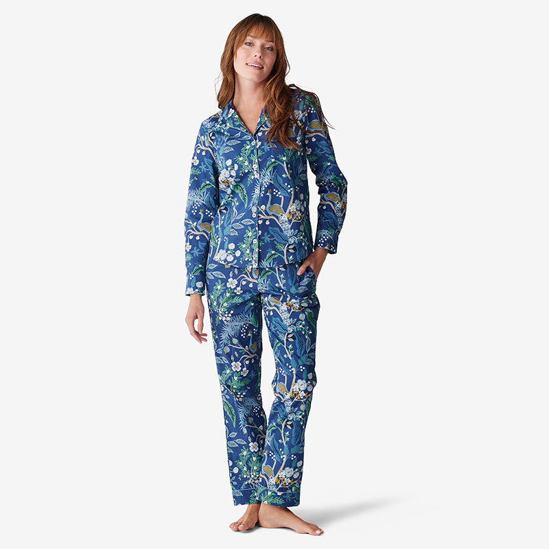 Poplin Women's Pajama Set - Peacock, XXL