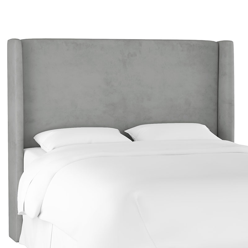 Gramercy Velvet Headboard - Steel Gray