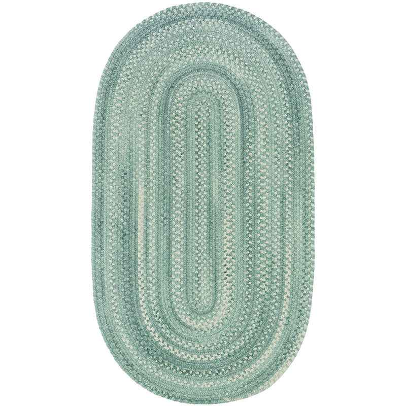 Bambini Braided Chenille Rug - Aqua, 7' x 9' Oval