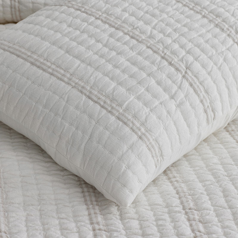 Stripe Quilted Sham - Awning Stripe, Euro