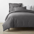 Classic Cool Cotton Percale Bed Duvet Cover - Graphite, King/Cal King