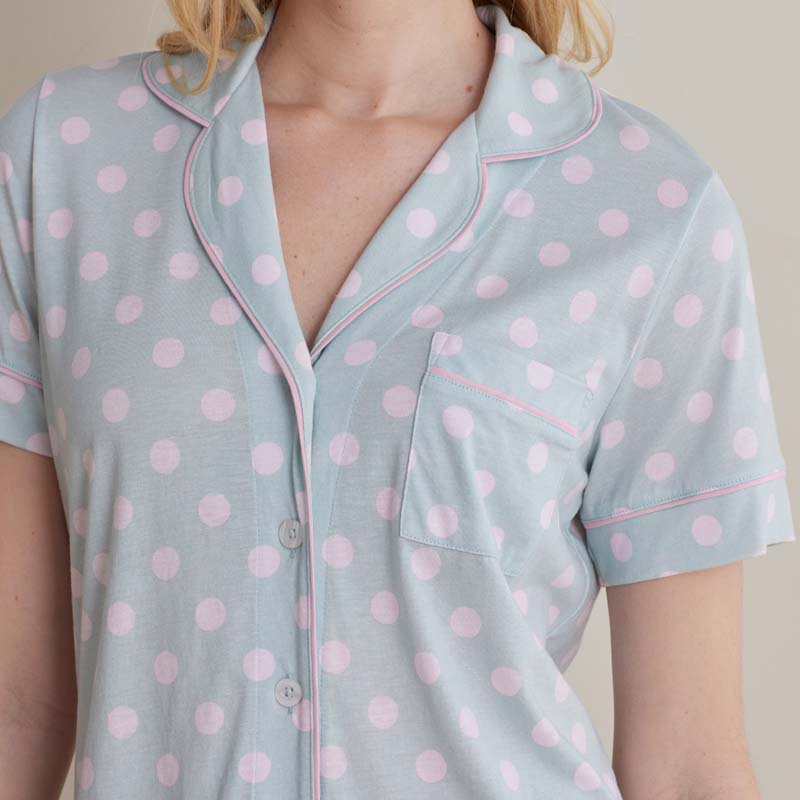Cotton Modal Women's Shorts Set - Pretty Dot, XS