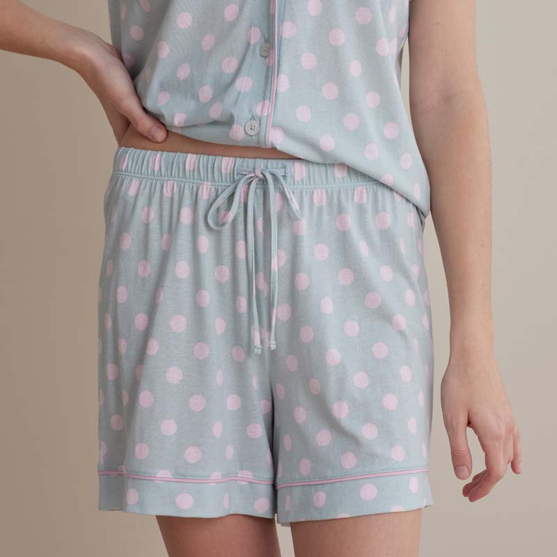 Cotton Modal Women's Shorts Set - Pretty Dot, XS