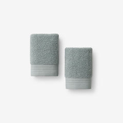 Plush Spa Solid Washcloths, Set of 2 - Seaspray