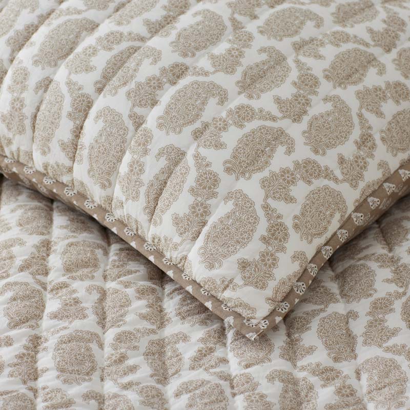 Jiya Reversible Quilt - Taupe, Twin/Twin XL
