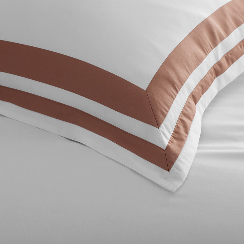 Double Border Classic Smooth Wrinkle-Free Sateen Sham - Caramel, Standard