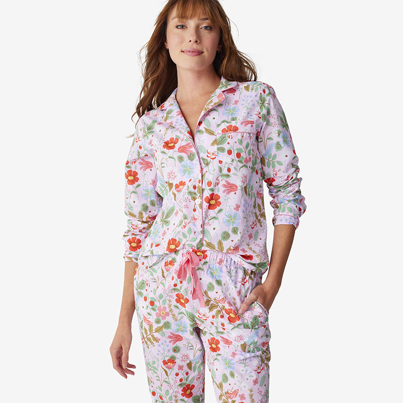 Poplin Women's Pajama Set - Strawberry Fields, S