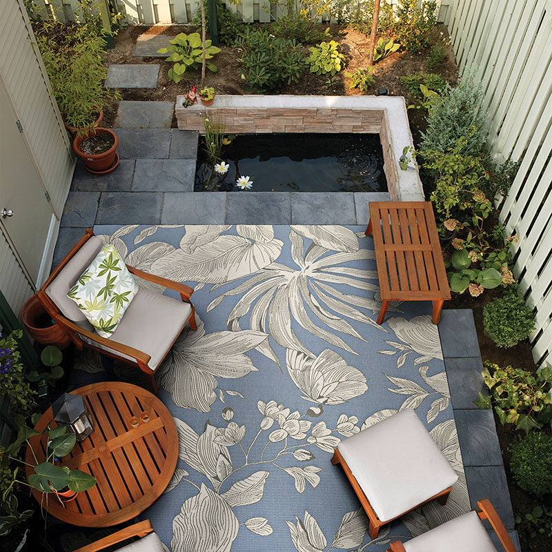 Flora Flat Woven Outdoor Rug - Ice, 8' 1" x 11' 2"
