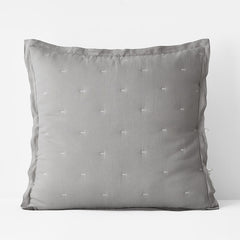 Reversible Premium Breathable Relaxed Linen Quilted Sham - White/Gray, Euro
