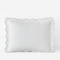 Embroidered Scallop Classic Smooth Sateen Solid Sham - Light Sage, King