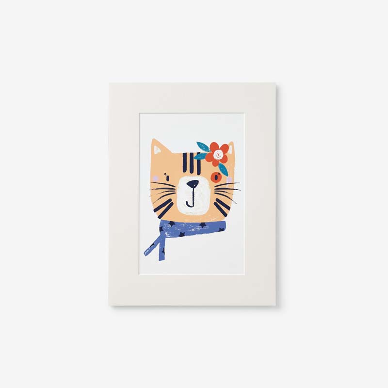 Stylish Cats Wall Art - Orange