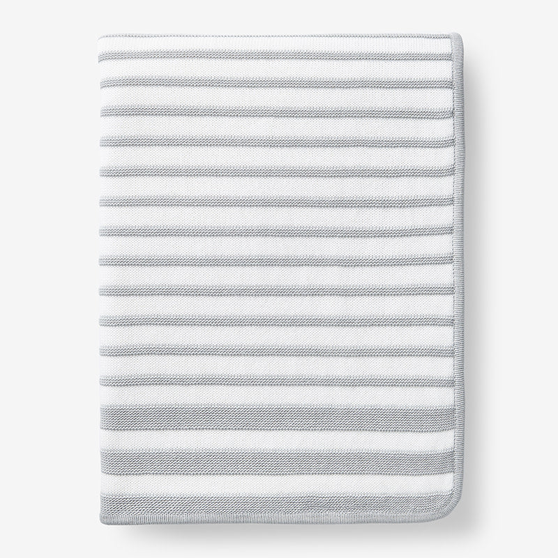 Stripe Knit Baby Blanket - Gray