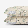 Peony Garden Premium Smooth Wrinkle-Free Sateen Pillowcase Set - Beige Tan, Standard
