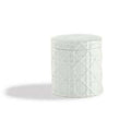 Porcelain Lattice Cotton Jar - White
