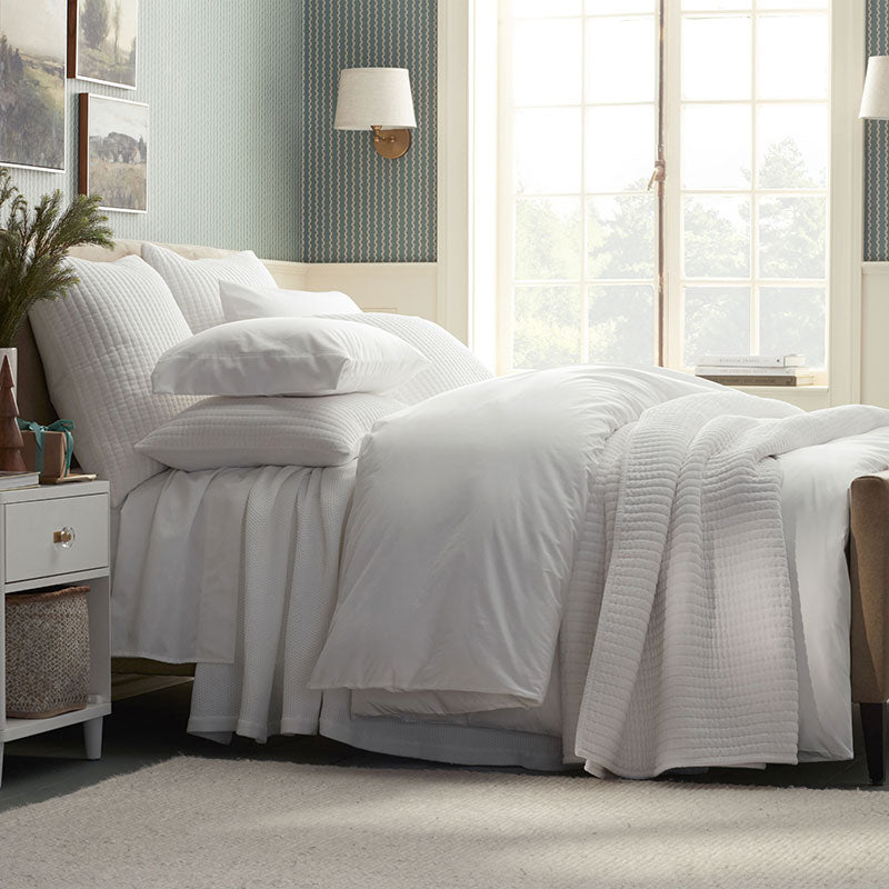 Premium Smooth Supima® Cotton Wrinkle-Free Sateen Flat Bed Sheet - White, Deep Pocket King