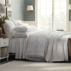 Premium Smooth Supima® Cotton Wrinkle-Free Sateen Flat Bed Sheet - White, Twin/Twin XL