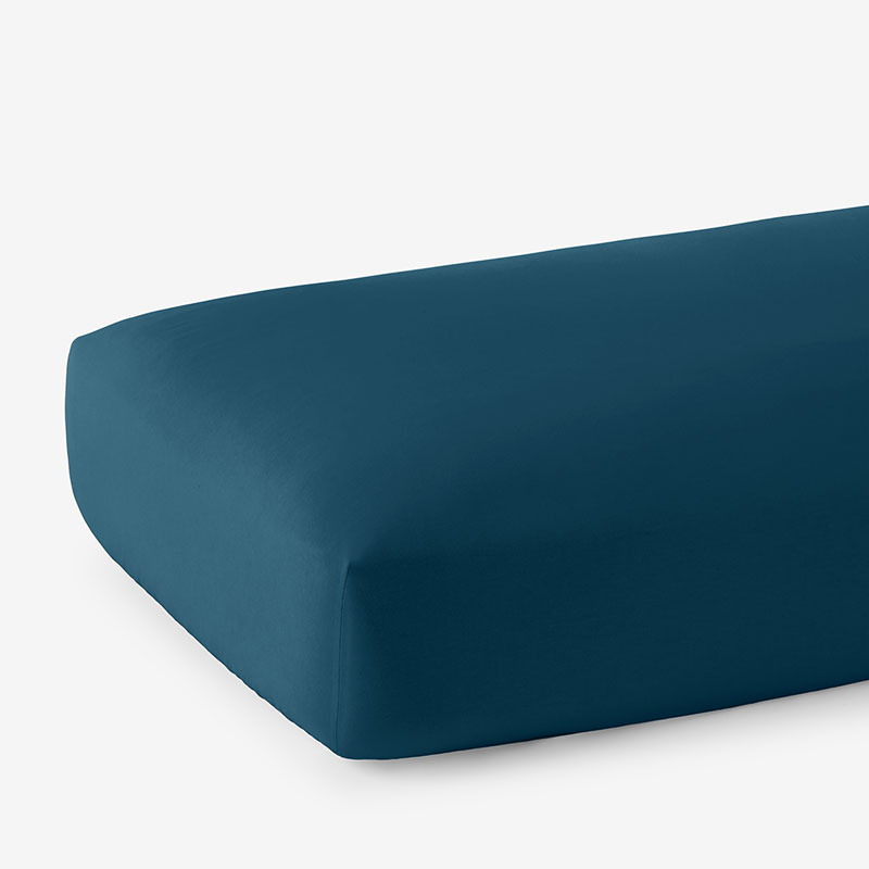Premium Ultra-Cozy Cotton Velvet Flannel Fitted Bed Sheet - Dark Teal, Twin