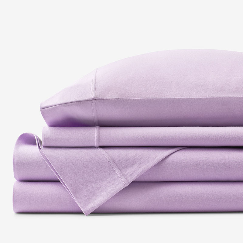 T-Shirt Soft Jersey Knit Bed Sheet Set - Lavender, Full