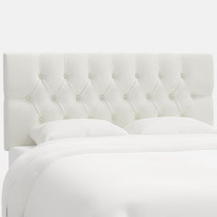Park Tufted Textured Linen Headboard - White, Queen