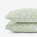 Misty Meadow Floral Classic Smooth Sateen Pillowcase Set - Green, King