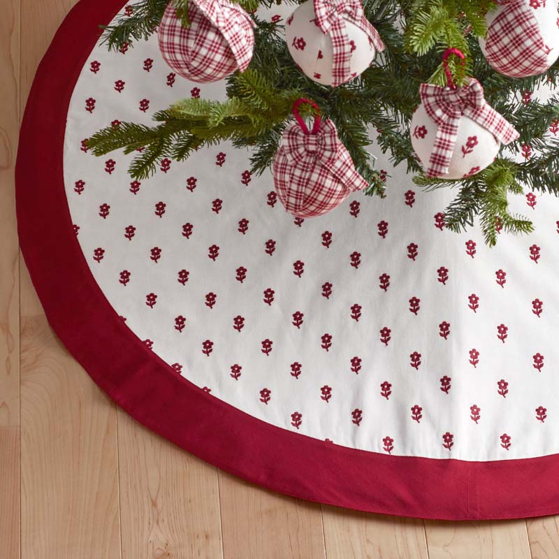 Flower Holiday Ornaments, Set of 3 - Red
