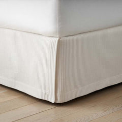 Matelassé 14 in. Bed Skirt - Vertical Stripe Ivory, Full