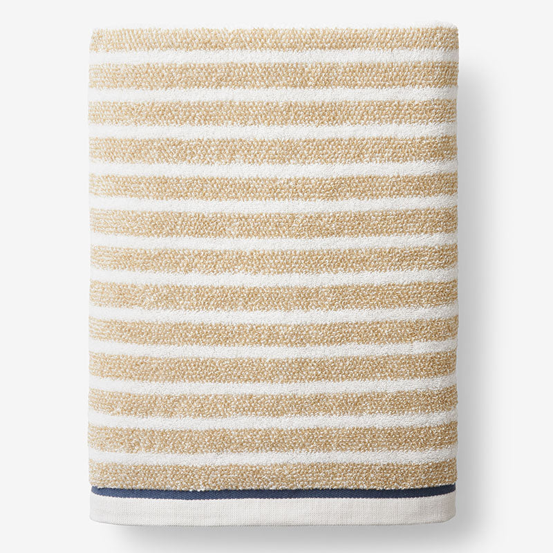 Mélange Stripe Reversible Cotton Bath Sheet - Taupe