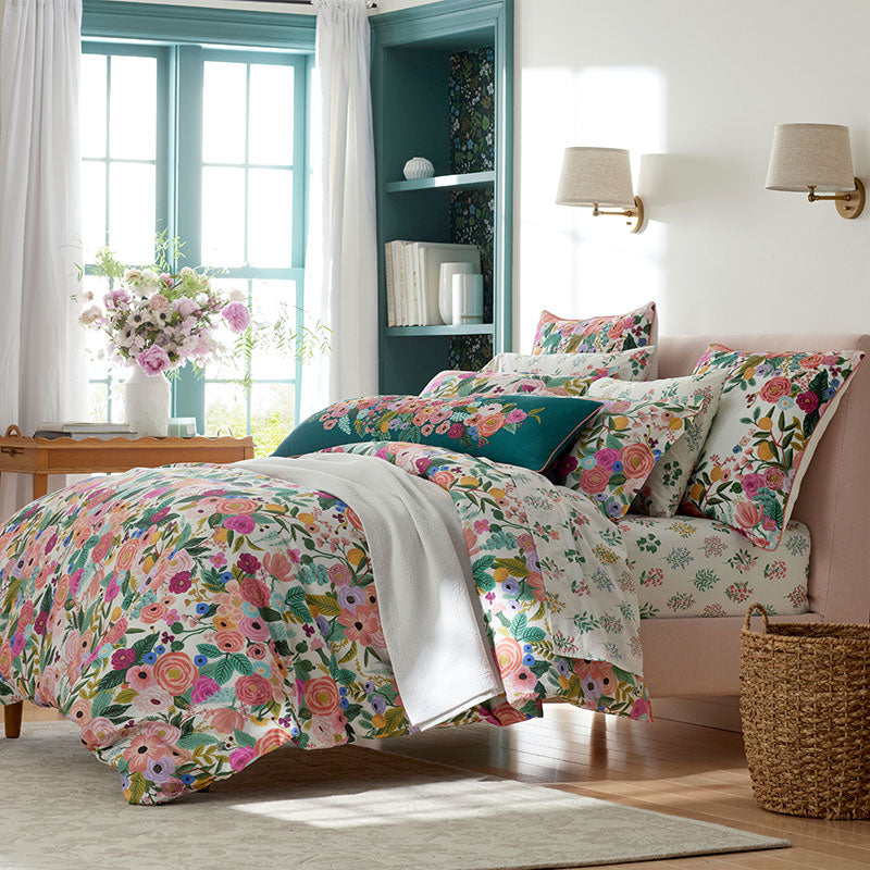 Hawthorne Classic Cool Percale Bed Sheet Set - Ivory Multi, Full