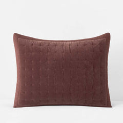 Tufted Stitch Velvet Quilted Sham - Bordeaux, King
