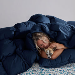 Quilted Sham - Navy Blue, Standard