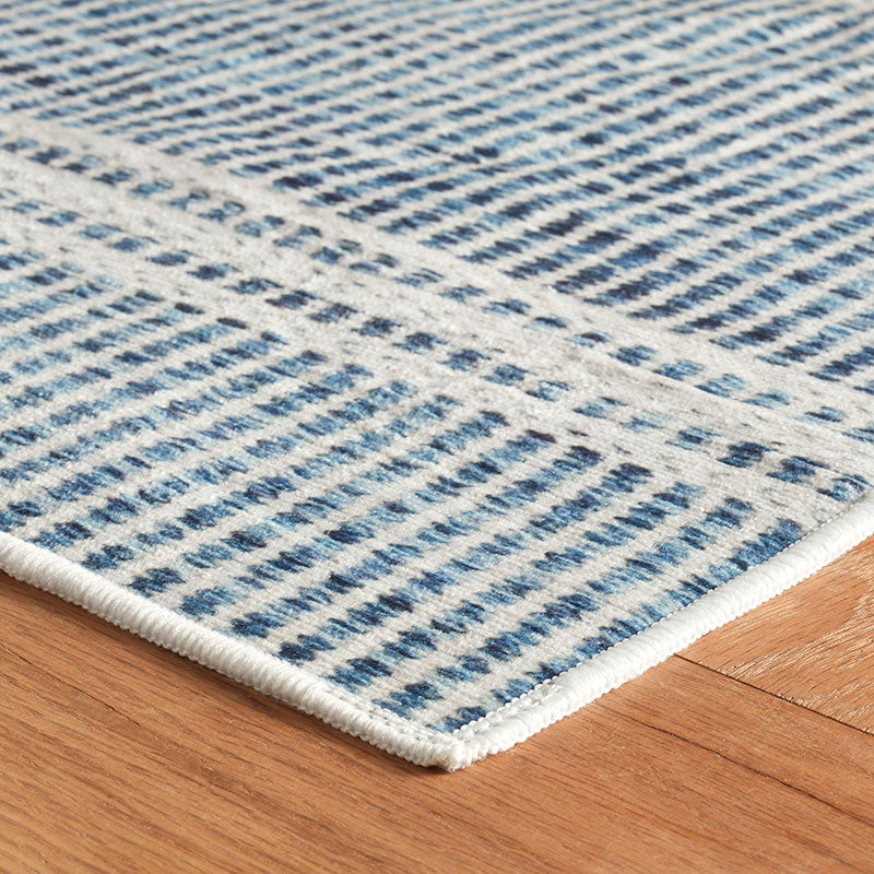 Malta Washable Rug - Blue, 2' 6" x 8' Runner