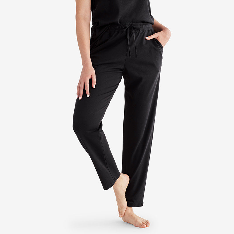 Pima Cotton Tapered Pants - Black, M