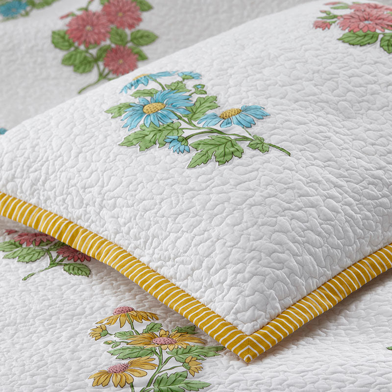 Lily Garden Quilted Sham - White Multi, Standard