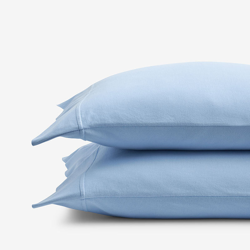 T-Shirt Soft Jersey Knit Pillowcase Set - Cloud Blue, King