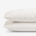 Feliciana Geo Garment Washed Cotton Percale Pillowcase Set - Clay, Standard