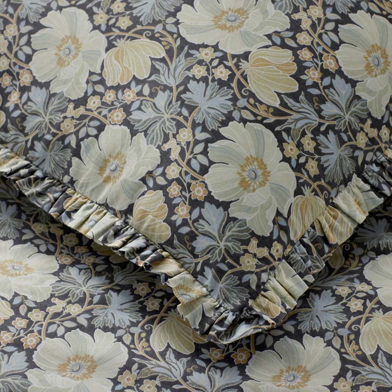 Tapestry Floral Reversible Garment Washed Cotton Percale Comforter Set - Ivory Multi, Full/Queen