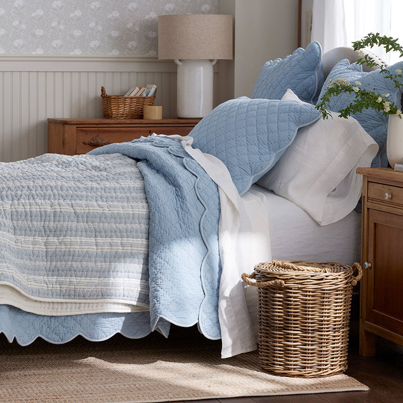 Scallop Quilt - Blue Sea, Full/Queen