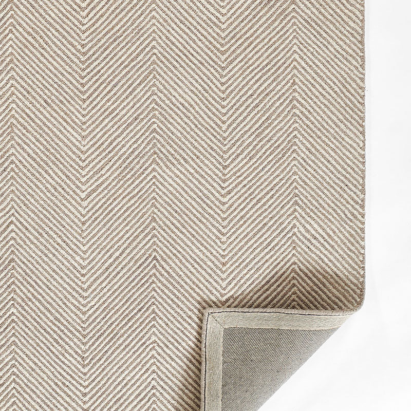Herringbone Hand Tufted Wool Rug - Taupe, 2' 3" x 8' Runner