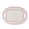 Faux Bamboo Border Melamine Platter - Light Pink