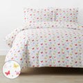 Ditsy Butterflies Classic Cool Organic Cotton Percale Duvet Cover Set - White Multi, Full/Queen