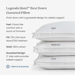Best Down Premium Pillow - Gusseted, Soft, King