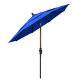 Round Outdoor Patio Umbrella, Fiberglass with Twist Tilt - Bronze Finish, Pacific Blue, 11'