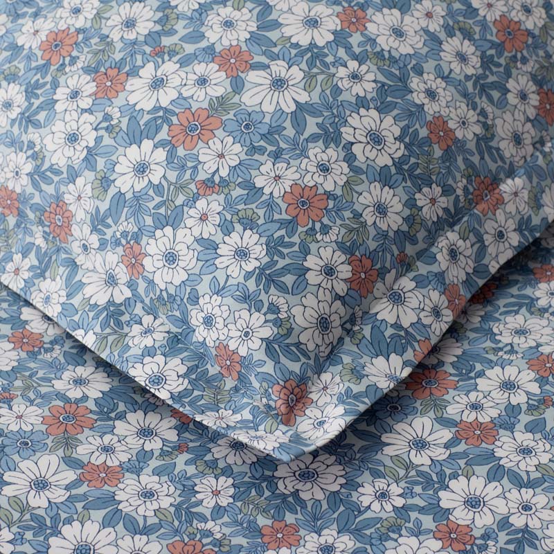 Julienne Classic Cool Cotton Percale Sham - Floral Blue, King