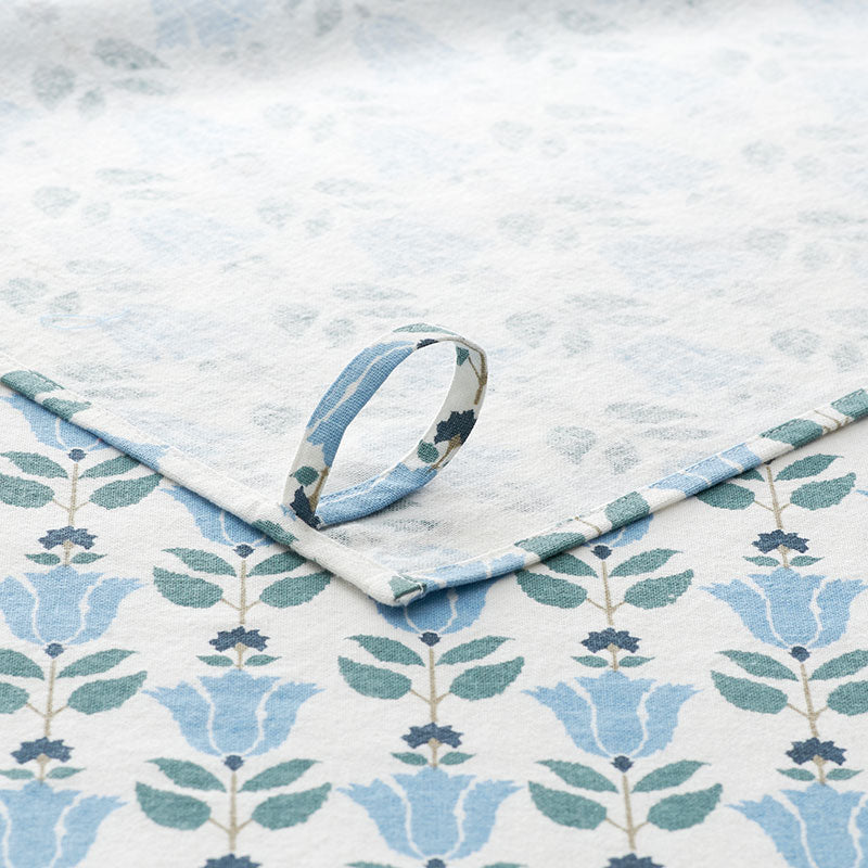 Mix & Match Printed Cotton Tea Towels, Set of 2 - Teal Blue