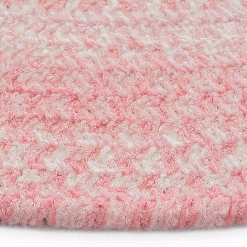 Bambini Braided Chenille Rug - Pink, 4' x 6' Oval