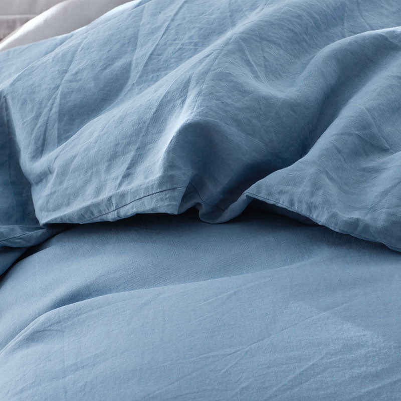 Premium Breathable Relaxed Linen Sham - Shadow Blue, Standard
