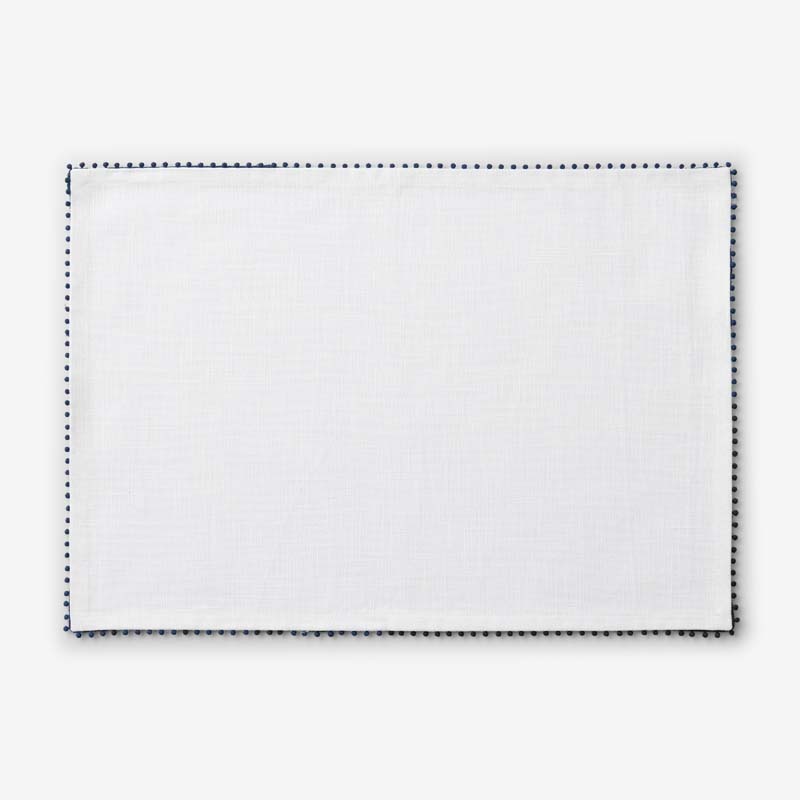 Pom Fringe Placemats, Set of 4 - Blue